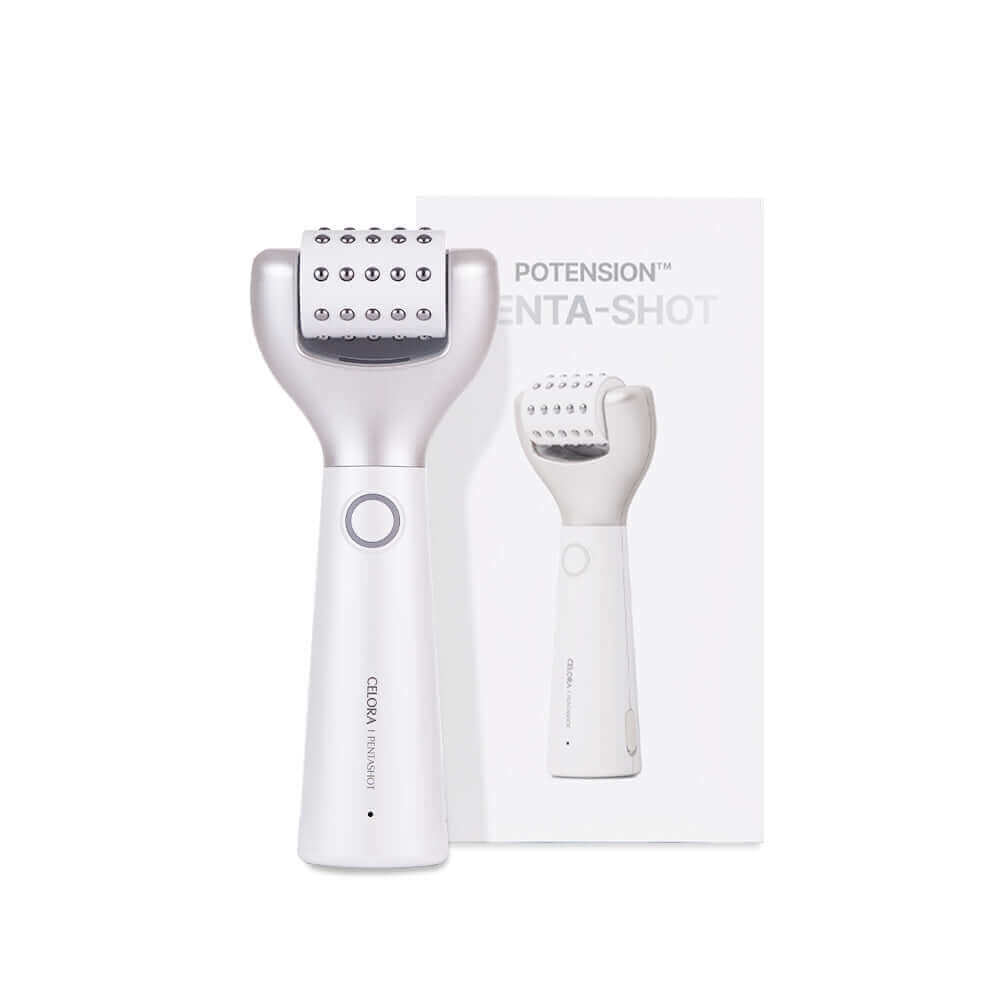 CELORA.BY POTENSION™ PENTA-SHOT Skincare Device with Packaging